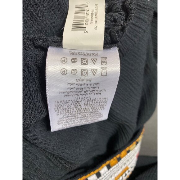 BCBG Black Embroidered Jumpsuit Large Boho Hippie Casual Gypsy Sexy Coastal Cute - Picture 7 of 7